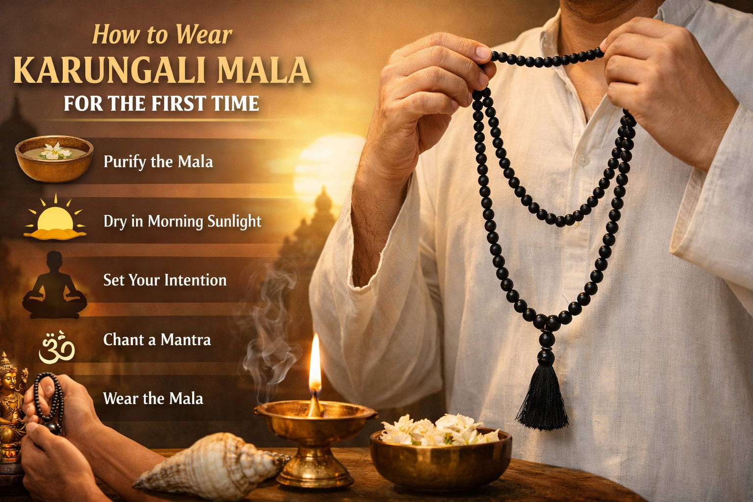 How to Wear Karungali Mala Correctly for the First Time