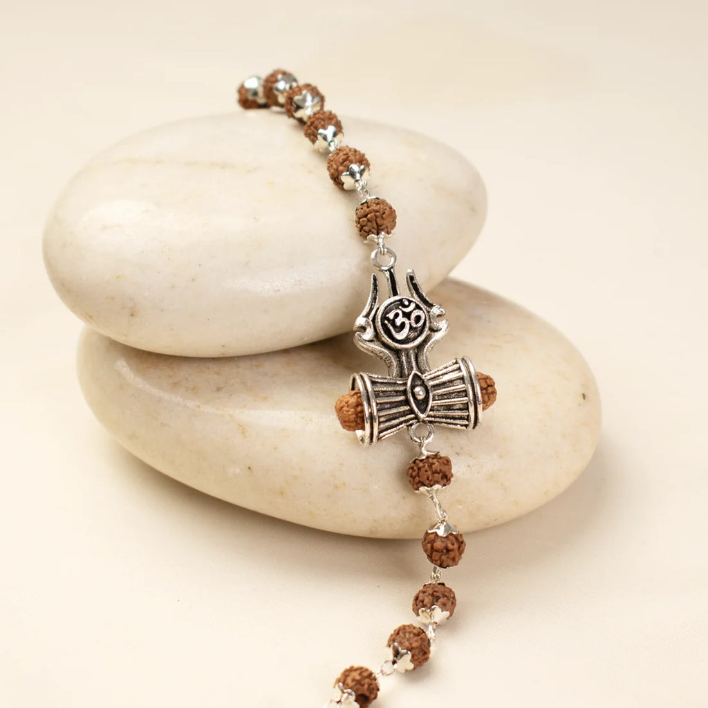 Om Trishul Damru Rudraksha Bracelet