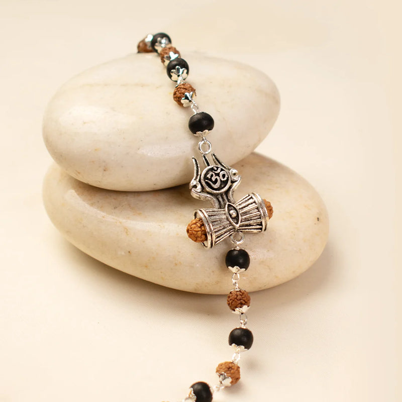 Om Trishul Damru Karungali Rudraksha Bracelet