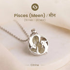 Pisces Pendant (मीन राशि) with Citrine