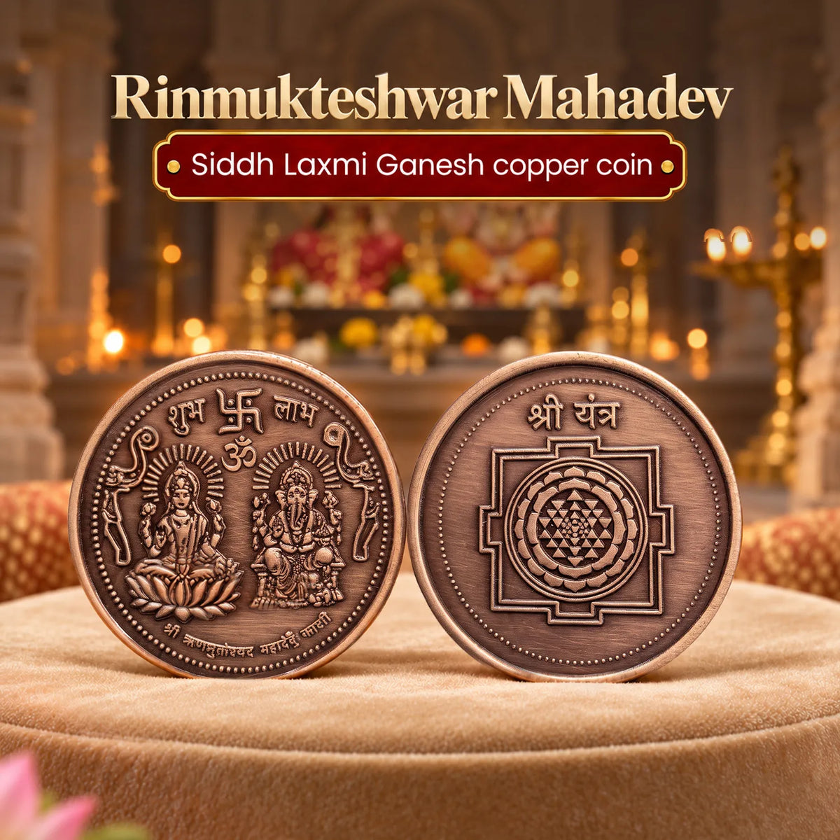 Kashi Rinmukteshwar Siddh Laxmi Ganesh Copper Coin