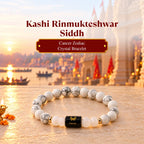 Kashi Rinmukteshwar Siddh Cancer Zodiac Bracelet With FREE Raw Selenite Plate