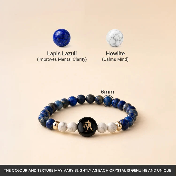 Kashi Rinmukteshwar Siddh Libra Zodiac Bracelet for Women with Free Raw Selenite Plate