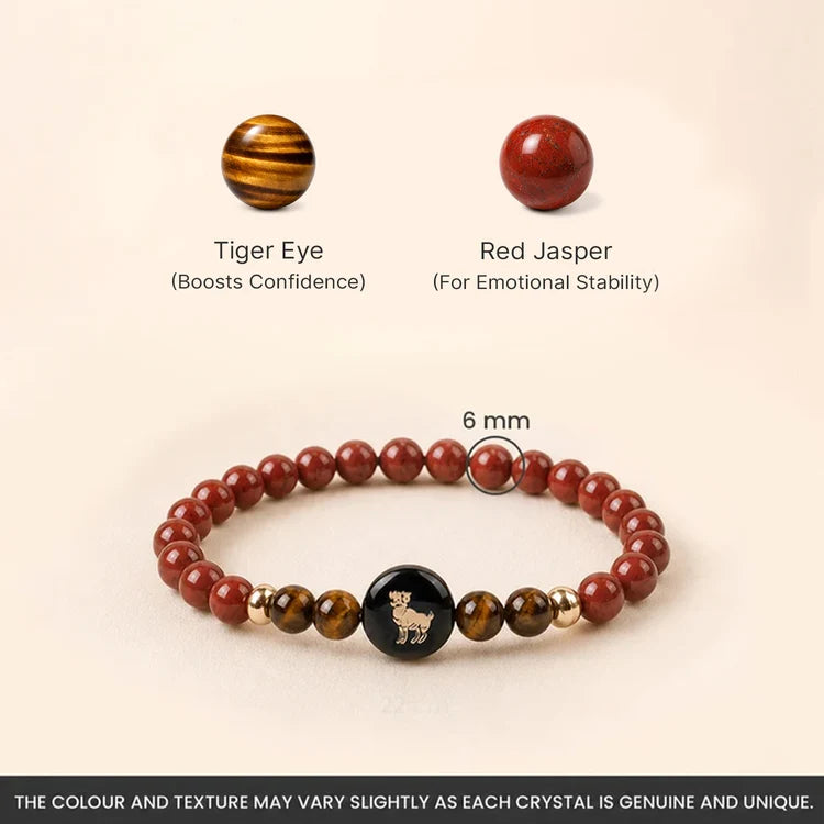 Kashi Rinmukteshwar Siddh Aries Zodiac Bracelet for Women with Free Raw Selenite Plate
