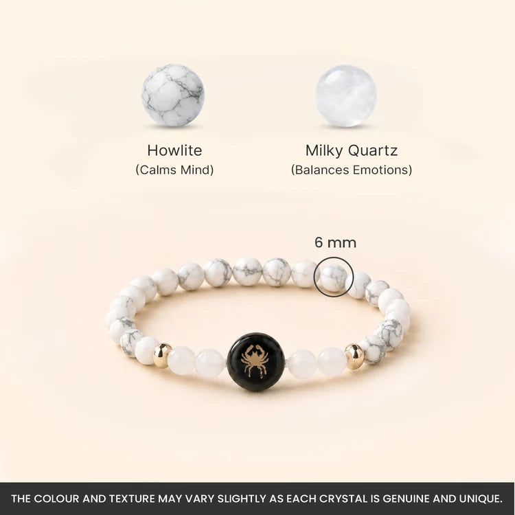 Kashi Rinmukteshwar Siddh Cancer Zodiac Bracelet for Women with Free Raw Selenite Plate