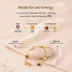 Kashi Rinmukteshwar Siddh Leo Zodiac Constellation Bracelet with Free Raw Selenite Plate