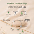 Gemini Zodiac Constellation Bracelet with Free Raw Selenite Plate