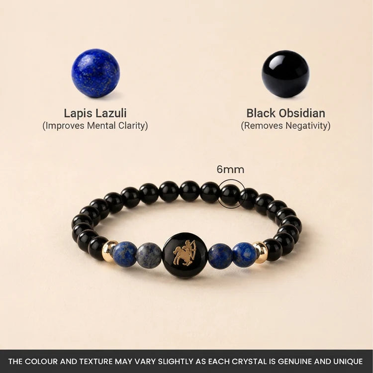 Kashi Rinmukteshwar Siddh Sagittarius Zodiac Bracelet for Women with Free Raw Selenite Plate