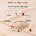 Kashi Rinmukteshwar Siddh Virgo Zodiac Constellation Bracelet with Free Raw Selenite Plate