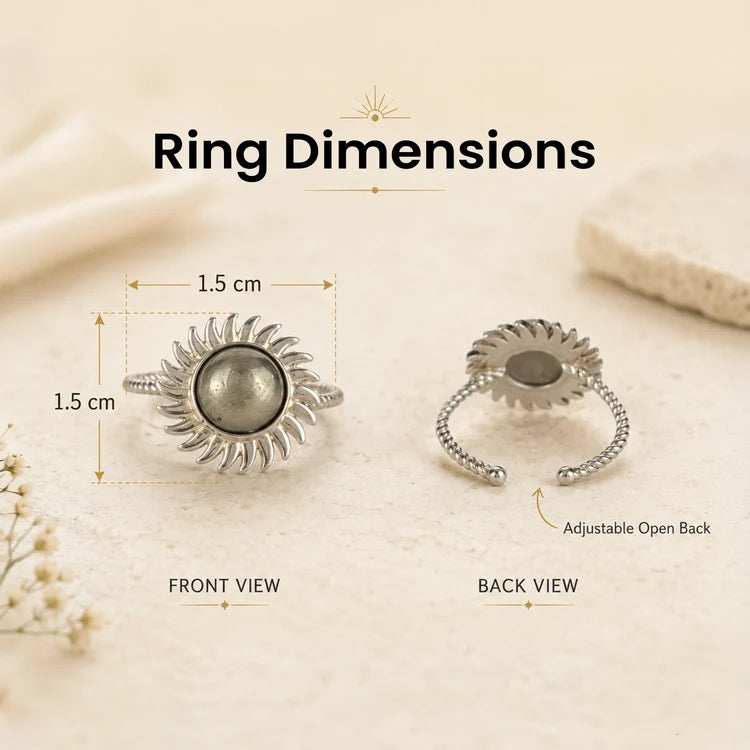 Kashi Rinmukteshwar Siddh Pyrite Sun Ring