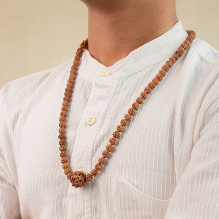 1 Mukhi (Under-Developed) Rudraksha Bead in 5 Mukhi Rudraksha Mala