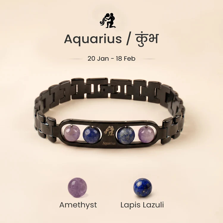 Aquarius Zodiac Metal Bracelet
