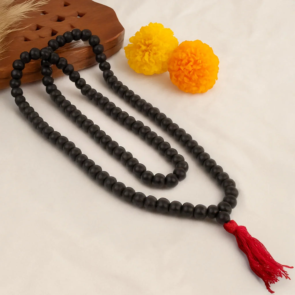 Karungali Malai 8mm – 108+1 Authentic Ebony Wood Beads (Govt. Certified)