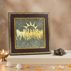 Super Vastu Combo : 7 Horses Pyrite Frame & Pyrite Tortoise