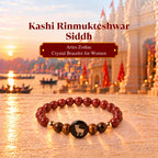 Kashi Rinmukteshwar Siddh Aries Zodiac Bracelet for Women with Free Raw Selenite Plate