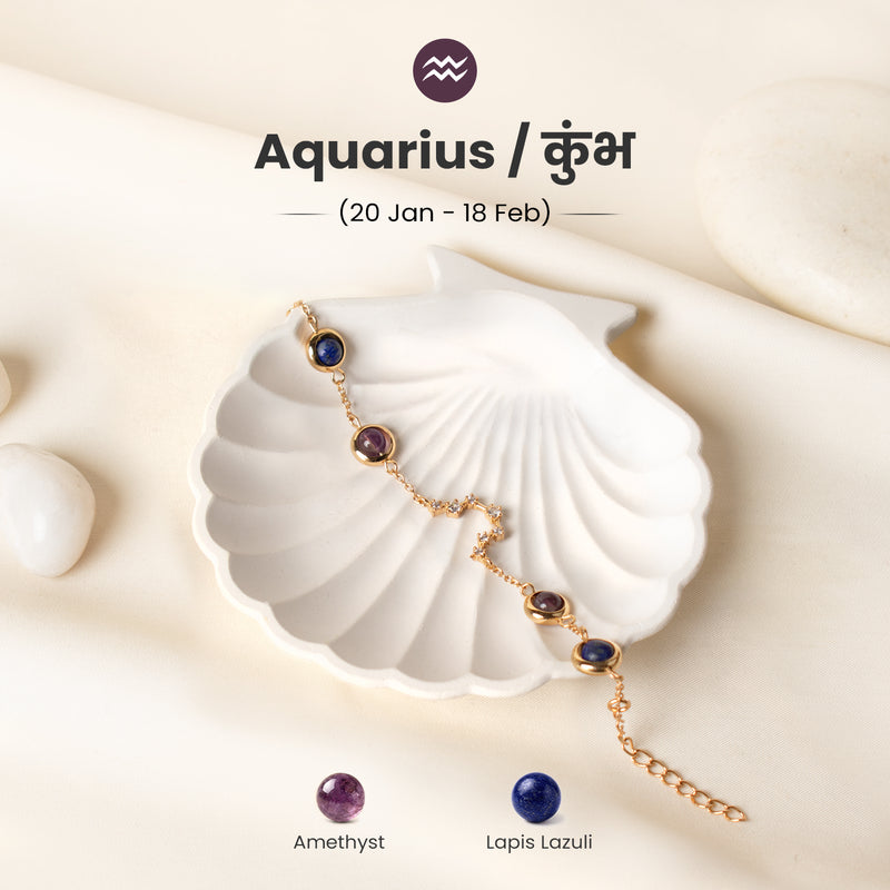 Aquarius (कुंभ राशि) Zodiac Constellation Bracelet for Women