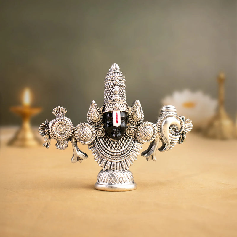 999 Silver Plated Lord Tirupati Balaji Idol
