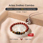 Aries Zodiac Bracelet with Pendant & Free Selenite Plate