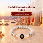 Kashi Rinmukteshwar Siddh Cancer Zodiac Bracelet for Women with Free Raw Selenite Plate
