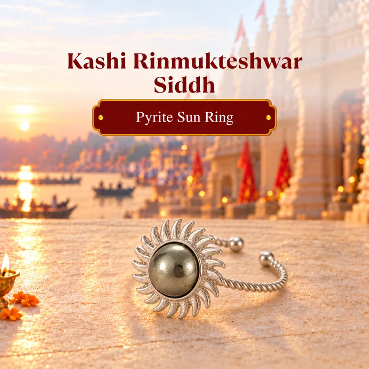 Kashi Rinmukteshwar Siddh Pyrite Sun Ring