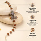 Om Trishul Damru Rudraksha Bracelet
