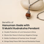 Siddh Rudraksha Hanuman Gada Pendant