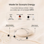 Kashi Rinmukteshwar Siddh Scorpio Zodiac Constellation Bracelet with Free Raw Selenite Plate