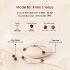 Kashi Rinmukteshwar Siddh Aries Zodiac Constellation Bracelet with Free Raw Selenite Plate