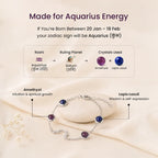 Kashi Rinmukteshwar Siddh Aquarius Zodiac Constellation Bracelet with Free Raw Selenite Plate
