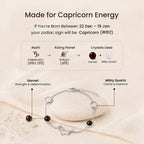 Kashi Rinmukteshwar Siddh Capricorn Zodiac Constellation Bracelet with Free Raw Selenite Plate