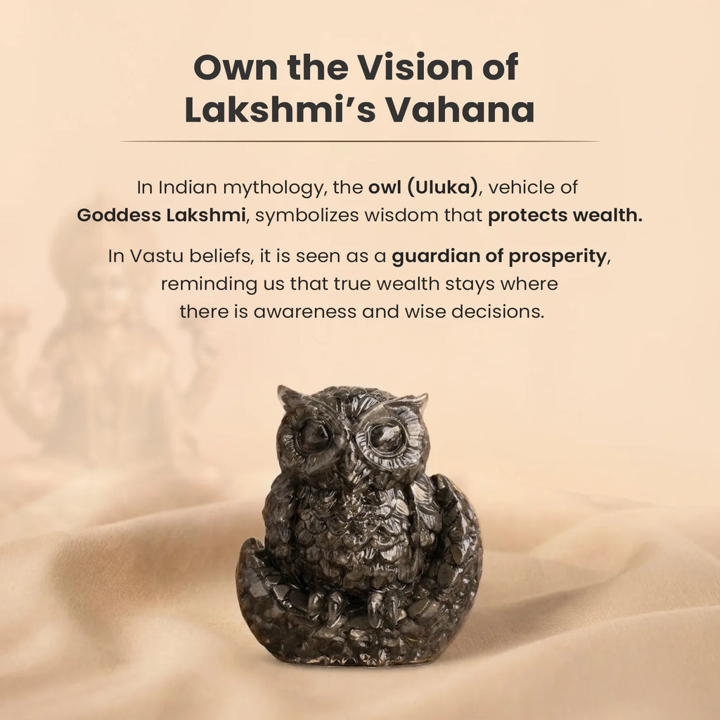 Pyrite Owl : Symbol of Goddess Lakshmi ( Deity of Wealth )