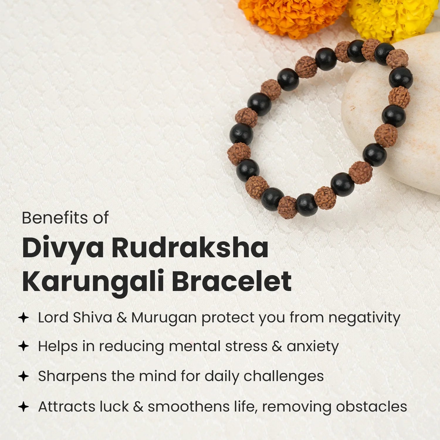 Divya Rudraksha Karungali Bracelet (8mm)