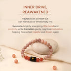 Taurus Zodiac Sunstone & Carnelian Bracelet