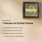 7 Horses on Raw Pyrite Frame