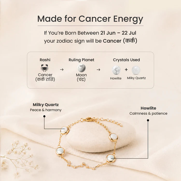 Cancer Zodiac Constellation Bracelet for Women