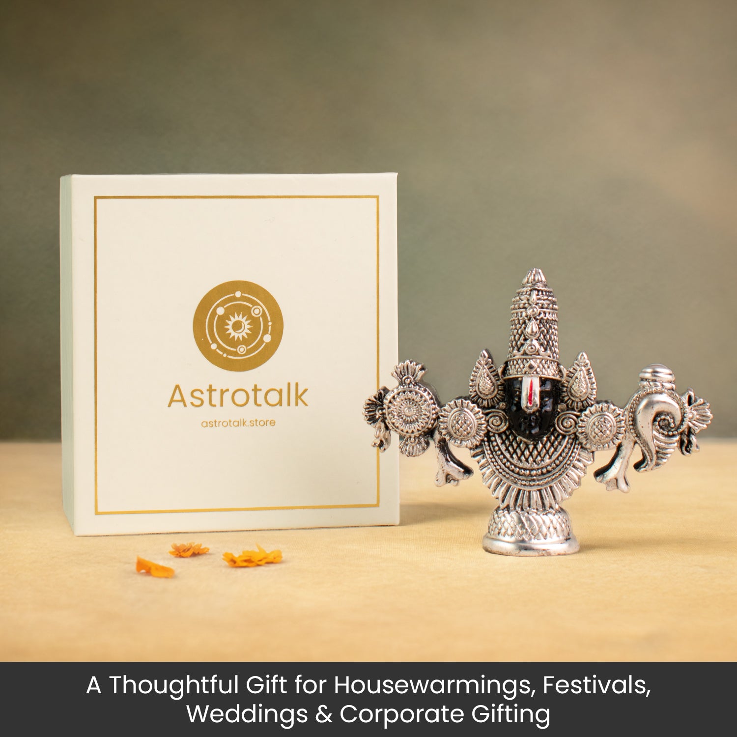 999 Silver Plated Lord Tirupati Balaji Idol