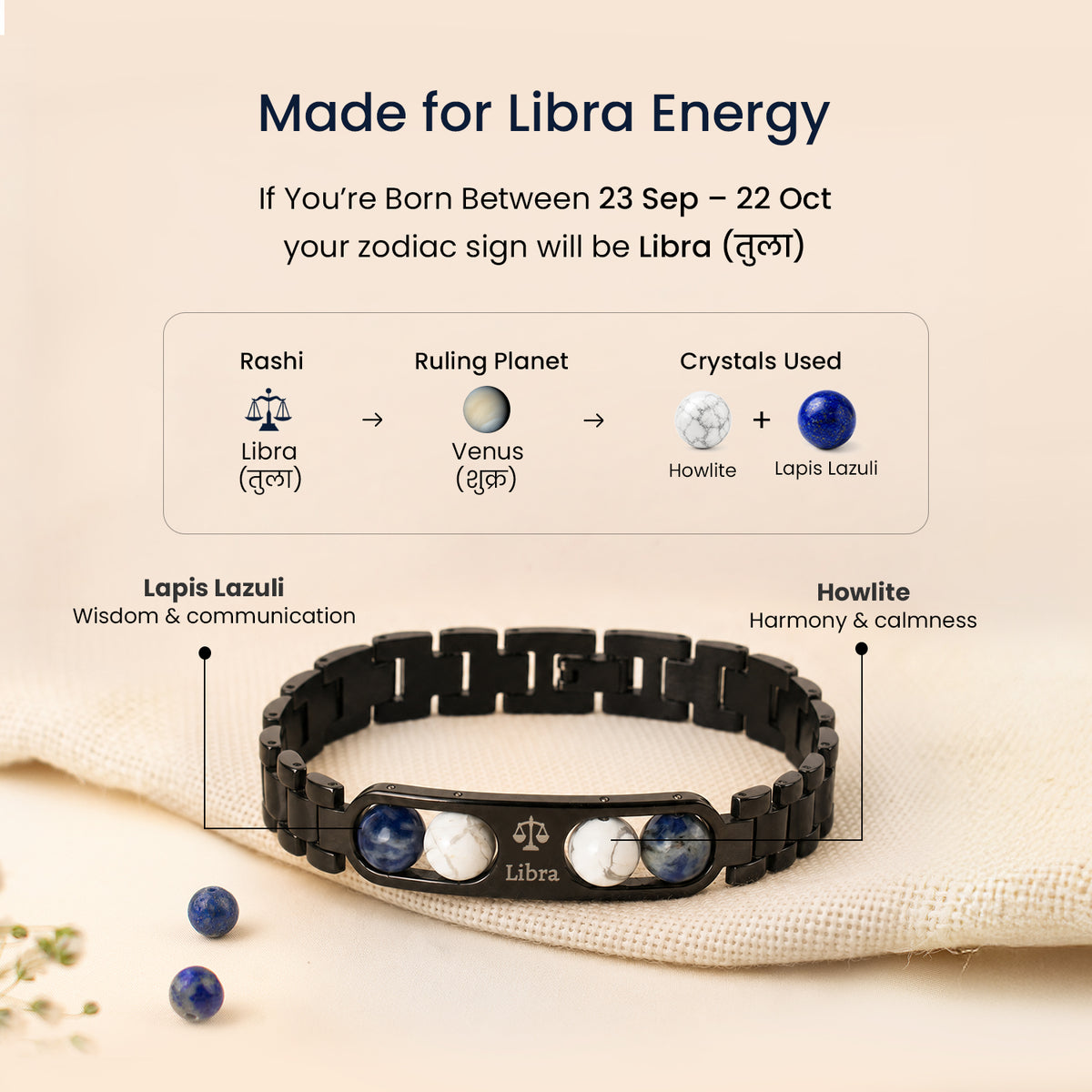 Libra Zodiac Metal Bracelet