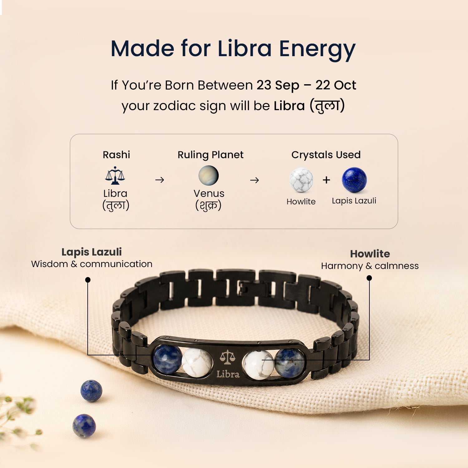 Libra Zodiac Metal Bracelet
