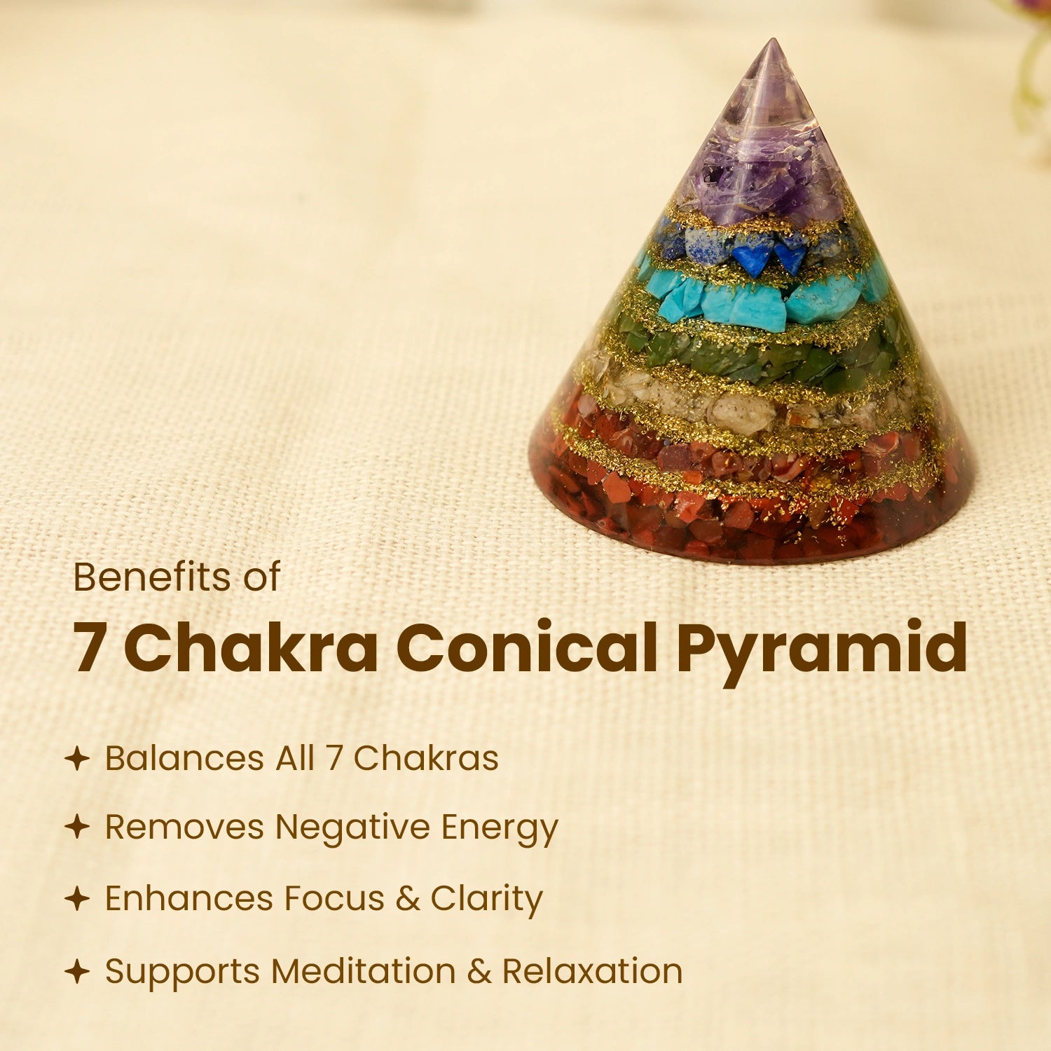 7 Chakra Conical Pyramid