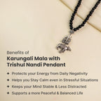 Karungali Mala with Shiv Trishul Nandi Pendant
