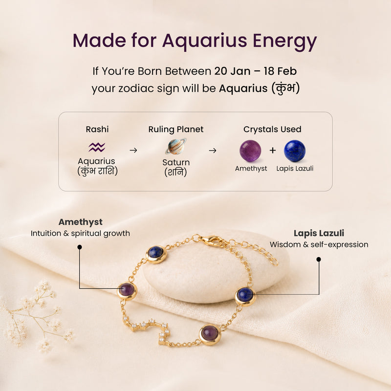 Aquarius Zodiac Constellation Bracelet for Women