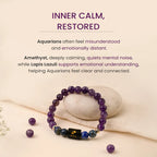 Aquarius Zodiac Amethyst & Lapis Lazuli Bracelet