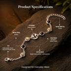 Psychic Number 4 Rahu Crystal Bracelet with FREE Raw Selenite Plate
