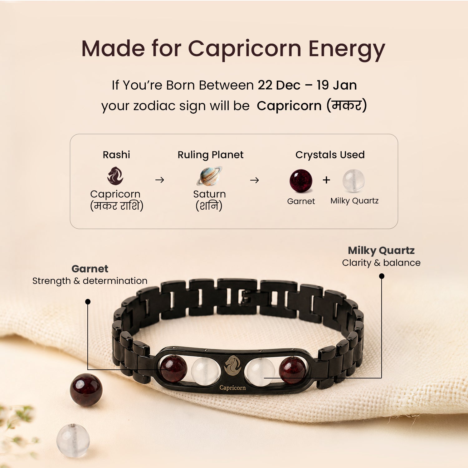 Capricorn Zodiac Metal Bracelet