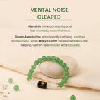 Gemini Zodiac Green Aventurine & Milky Quartz Bracelet