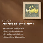 7 Horses on Raw Pyrite Frame (Beige)