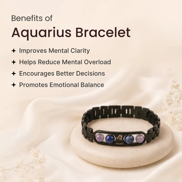 Aquarius Zodiac Metal Bracelet