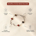 Kashi Rinmukteshwar Siddh Aries Zodiac Constellation Bracelet with Free Raw Selenite Plate
