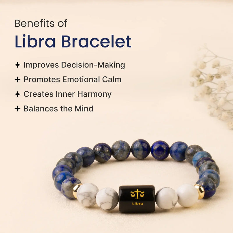 Libra Zodiac LapisLazuli & Howlite Bracelet