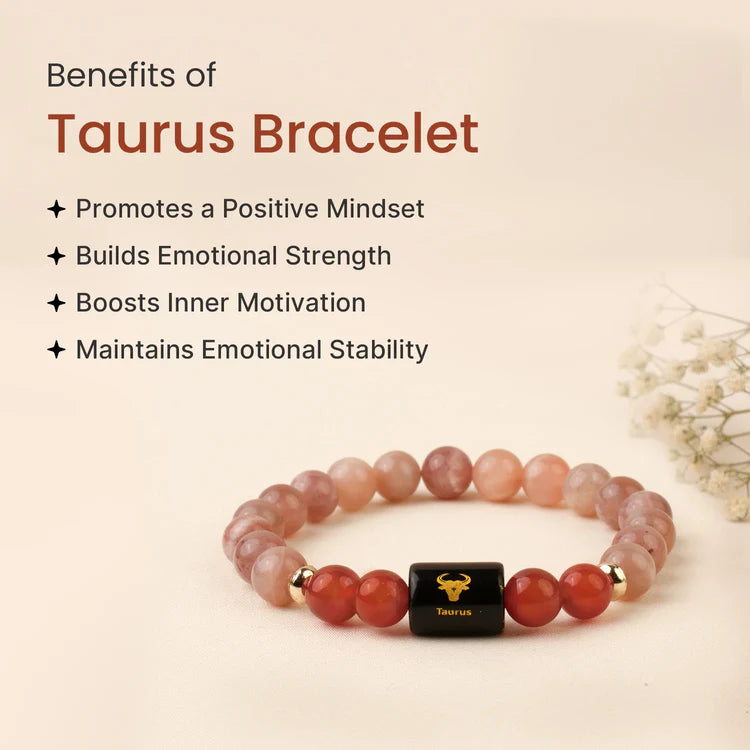 Taurus Zodiac Sunstone & Carnelian Bracelet